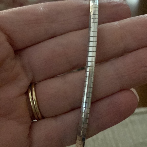 Sterling Silver Choker Necklace Womens 16” - Picture 4 of 5